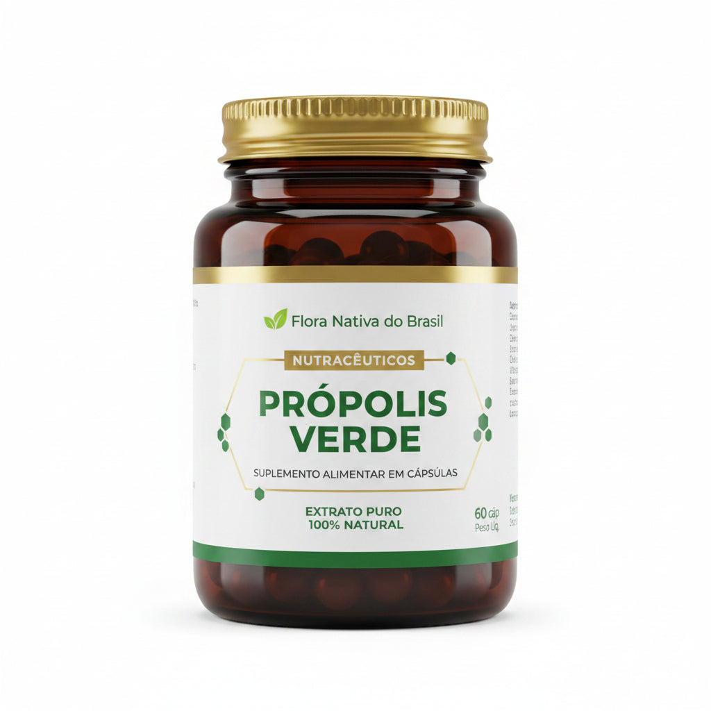 Extrato de Própolis Verde 500mg com 60 caps cada frasco