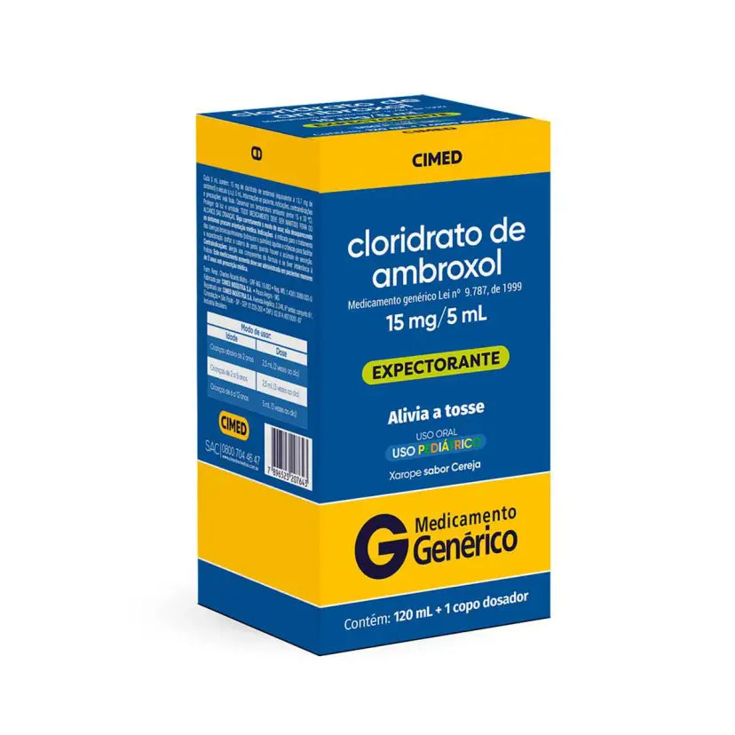Cloridrato de Ambroxol Cimed Xarope Pediátrico 15mg/5ml Sabor mel (120ml)