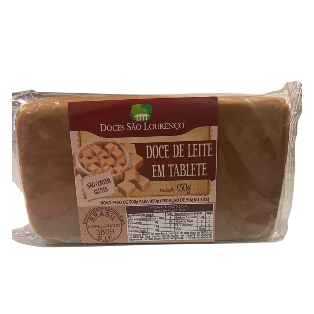 São Lourenço Doce de Leite Puro Tablete (450g)