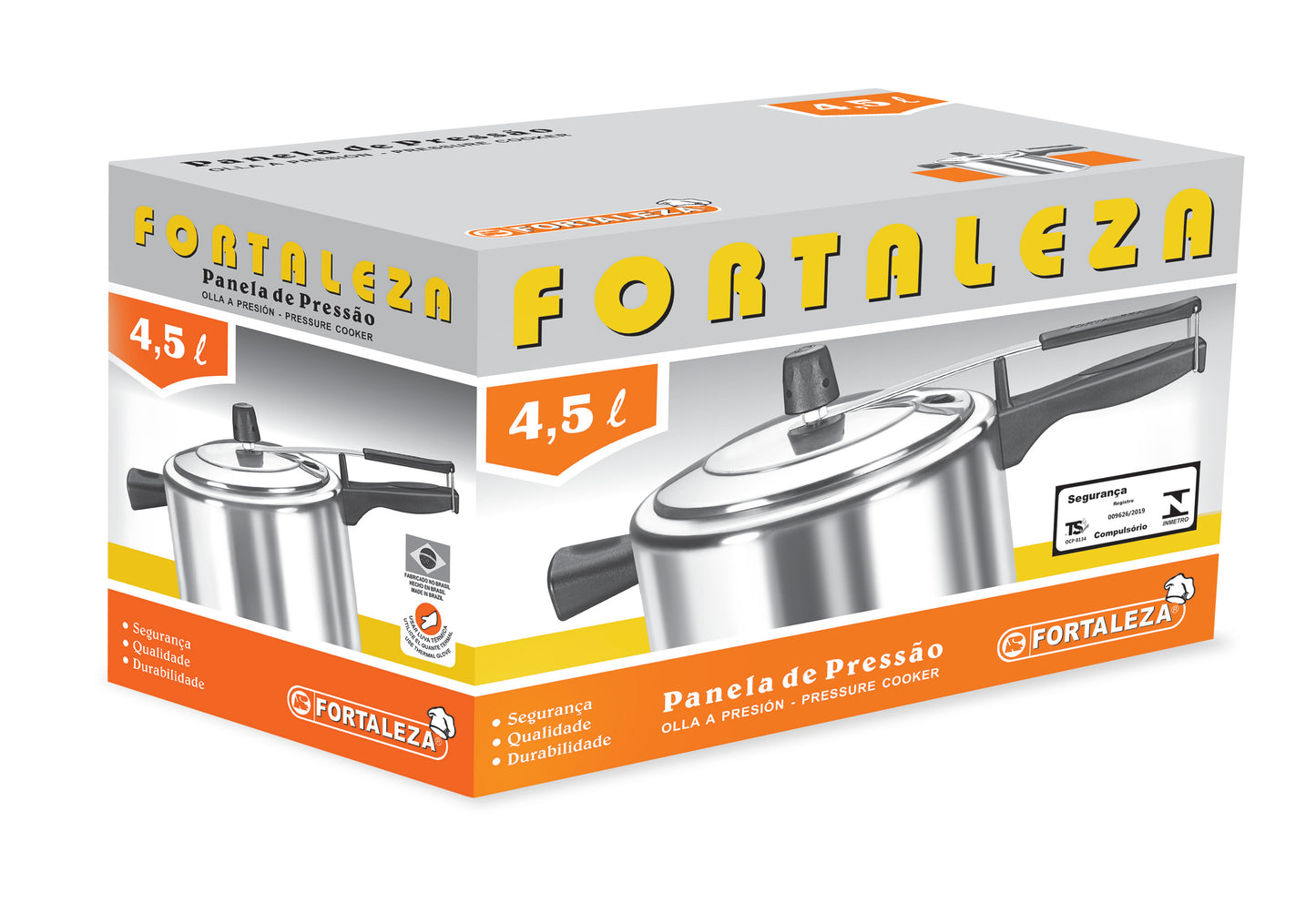 Fortaleza Panela de Pressão Polida 4,5L