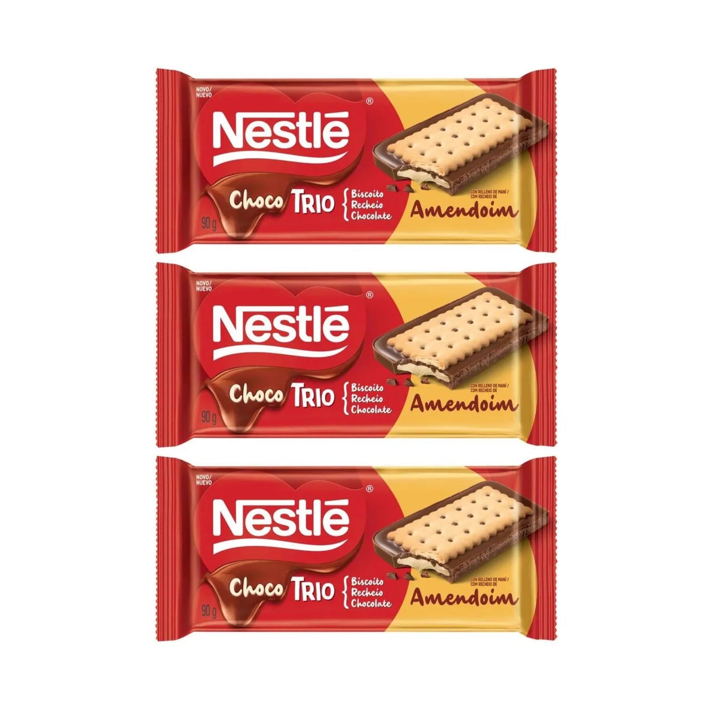 Nestlé Choco Trio Chocolate Bar with Biscuit Filling (3x90g)