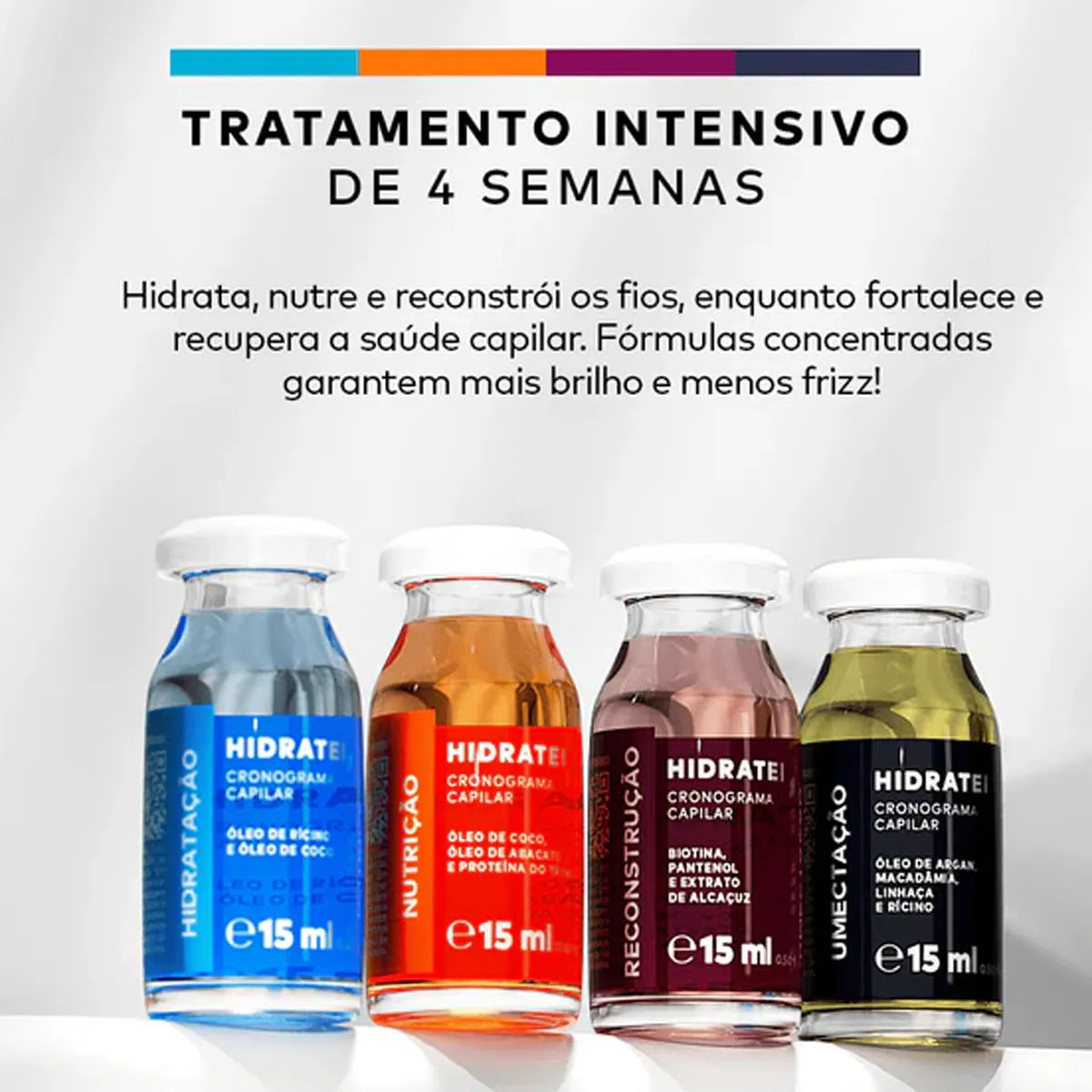 Kit de Ampolas Hidratei Cronograma Capilar 4x15ml