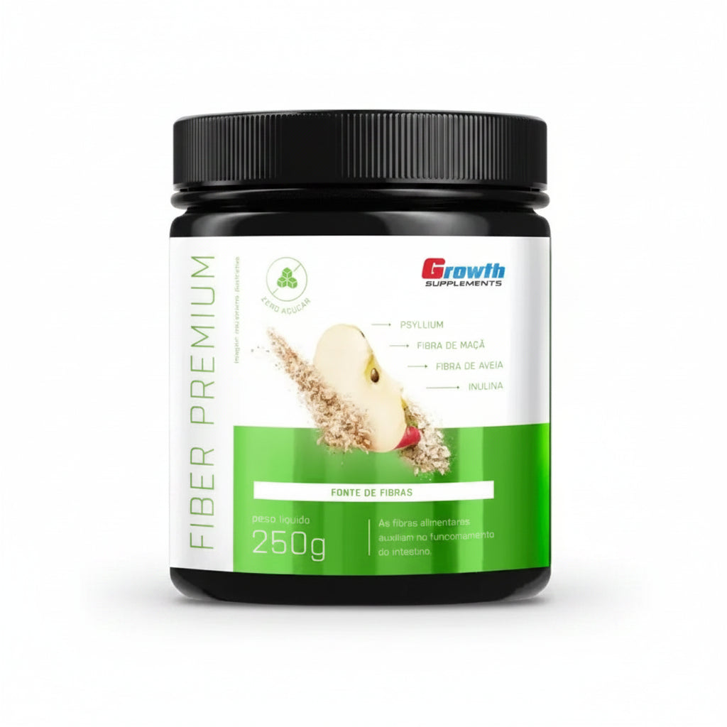Growth Fiber Premium Supplements Psyllium Fibra de Maçã Fibra de Aveia Inulina (250g)