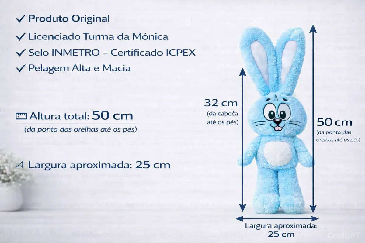 Coelho Sansão de Pelúcia Original Turma da Mônica