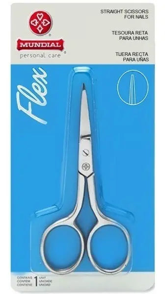 Tesoura Inox Para Unhas Flex Mundial Reta