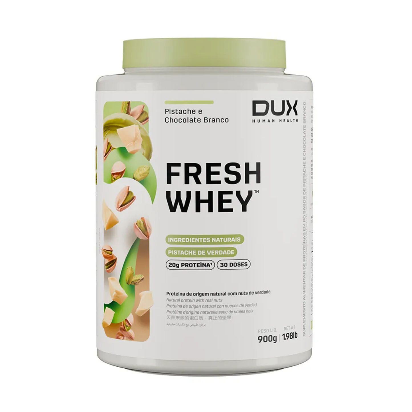 Dux Nutrition Freshwhey: Pistache e Chocolate Branco (900g)
