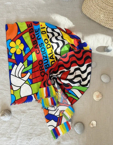 Canga De Praia Viscose Brasil Rio De Janeiro Buzios Arraial Cor Verde Búzios Tamanho 100cm x 180cm