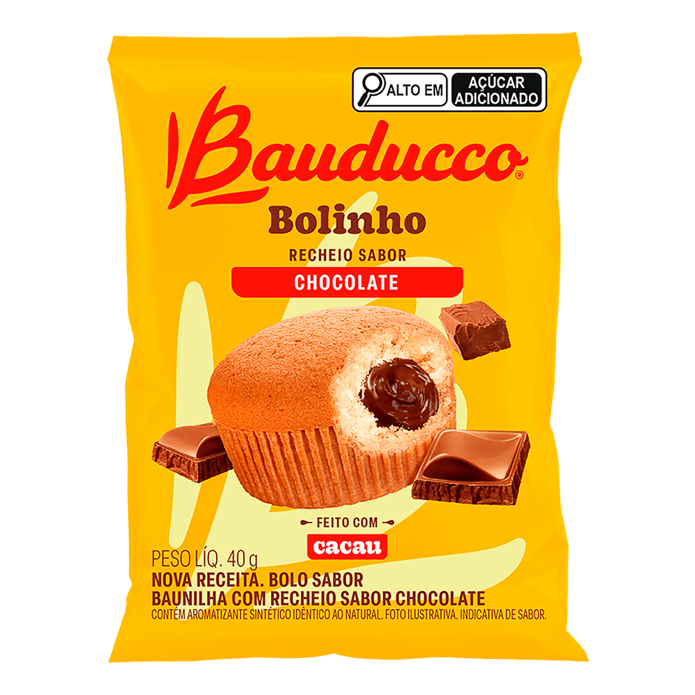 Bauducco Bolinho Baunilha com Recheio Chocolate. Caixa com 16 Unidades (640g)