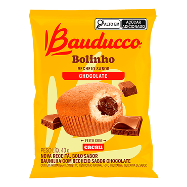 Bauducco Bolinho Baunilha com Recheio Chocolate. Caixa com 16 Unidades (640g)