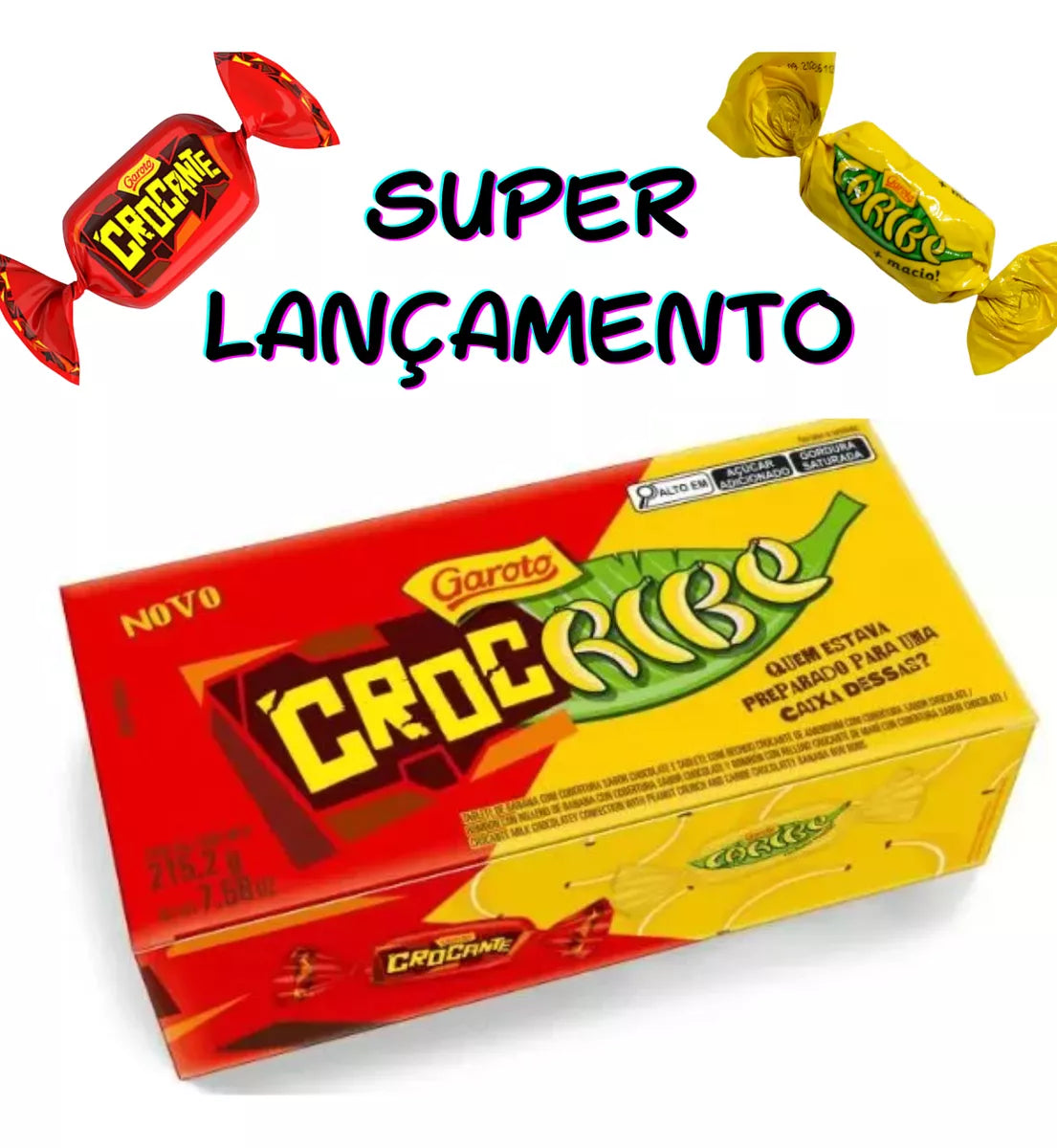 Garoto Bombom Crocribe Chocolate Crocante e Caribe (215,2g)
