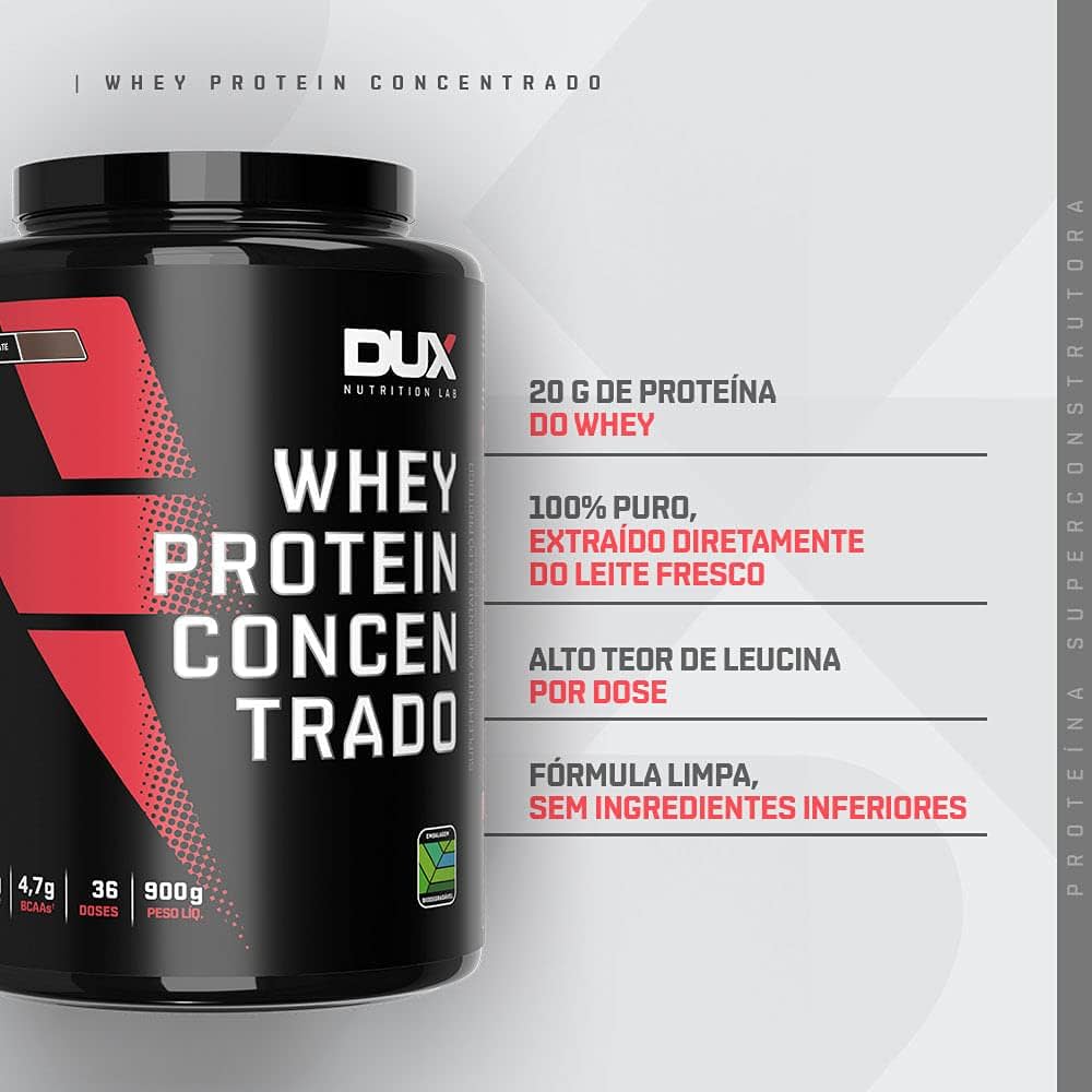 Whey Protein Dux Concentrado Pote (Unidade | 900g) - Sabor: