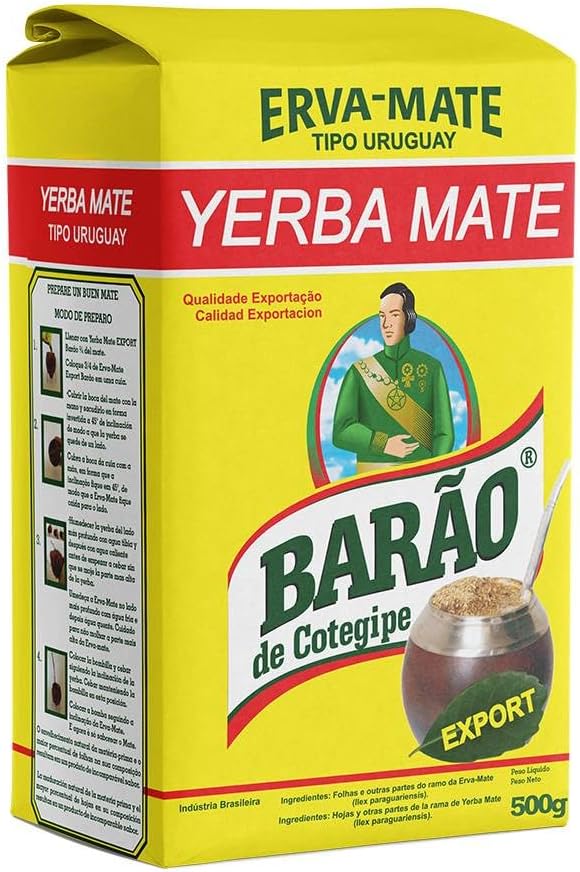 Barão de Cotegipe, Erva Mate Tipo Uruguaia Export Barão Original Sem Açúcar 500g