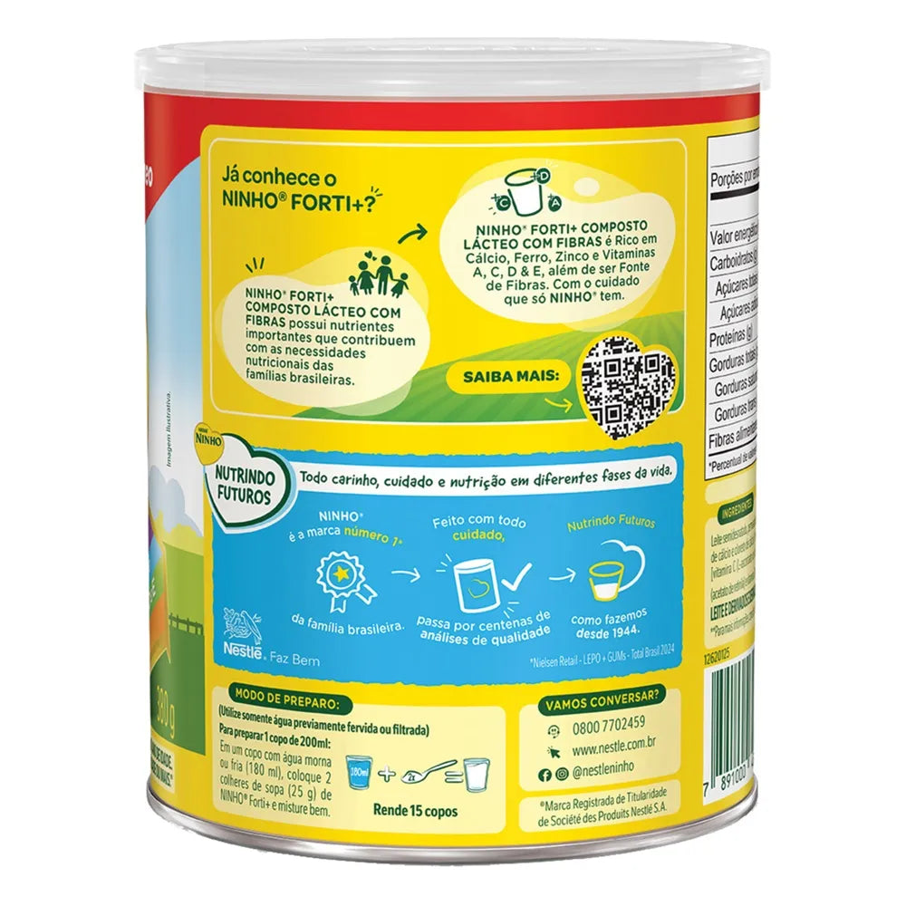 Ninho Forti+ Composto Lácteo com Fibras Nestlé Lata 380g