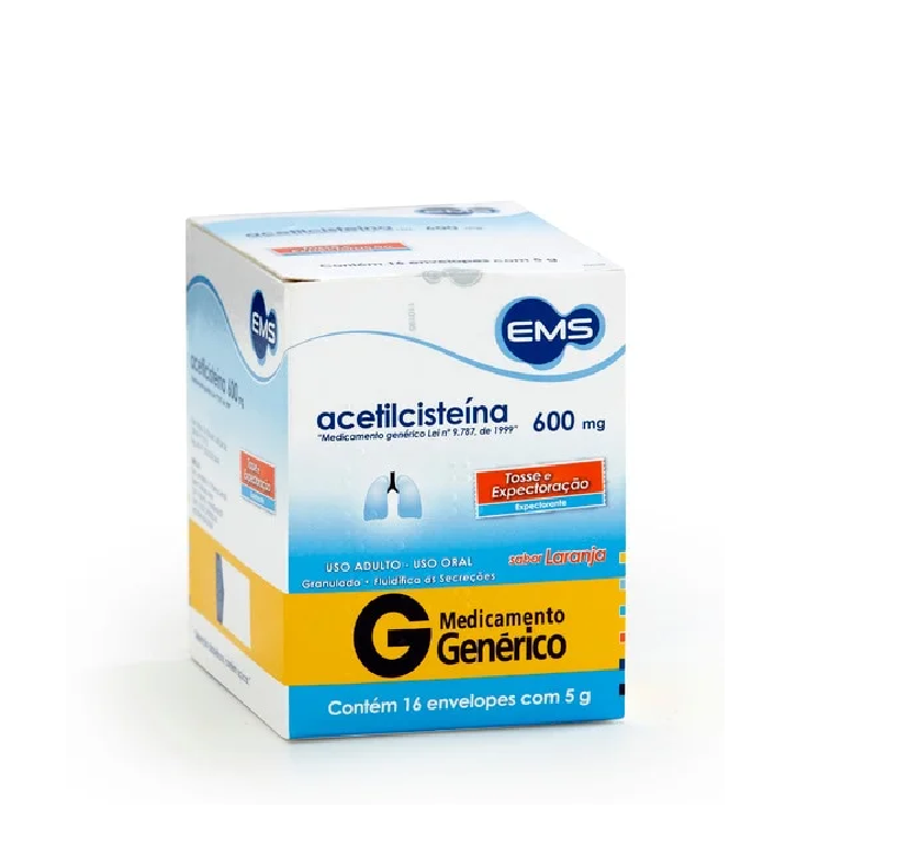 Acetilcisteína EMS 600mg Granulado Sabor Laranja (16x5g | 80g)