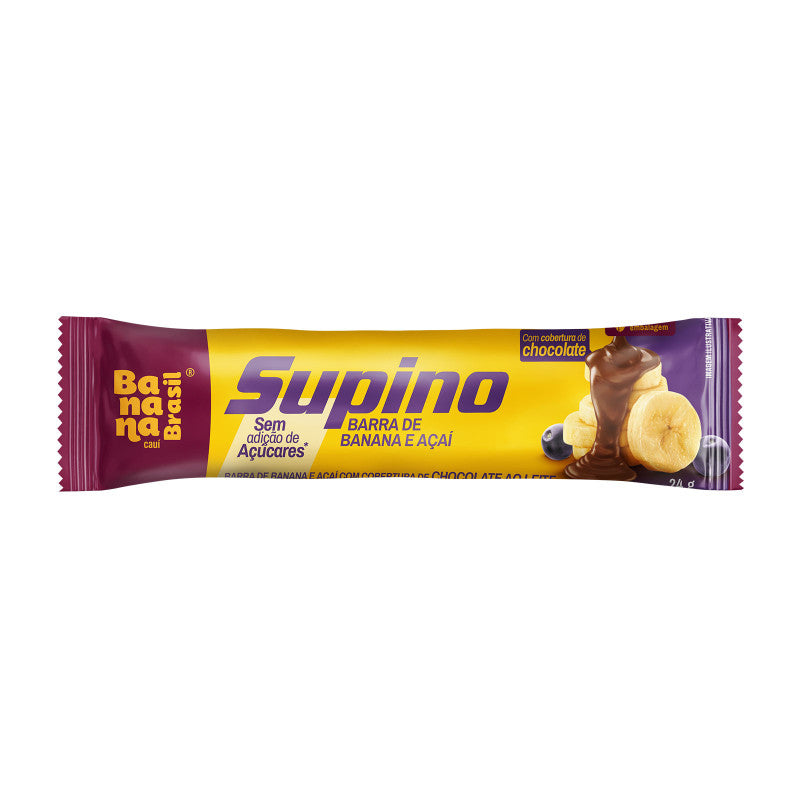 Banana Brasil Supino Zero - Caixa com 3 Unidades | Banana e Açaí (72g)