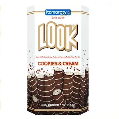 Itamaraty Look Biscoito Wafer Cookies & Cream (55g)