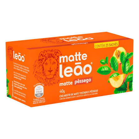 Leão Chá Matte: Pêssego - 25 sachês (40g). Oferta