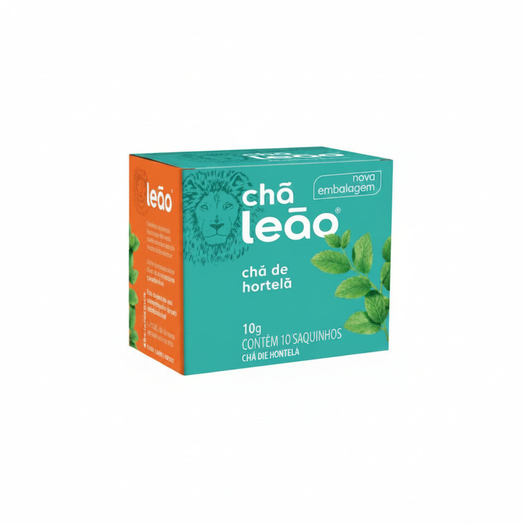Leão Chá: Hortelã - 10 Saquinhos (10g).