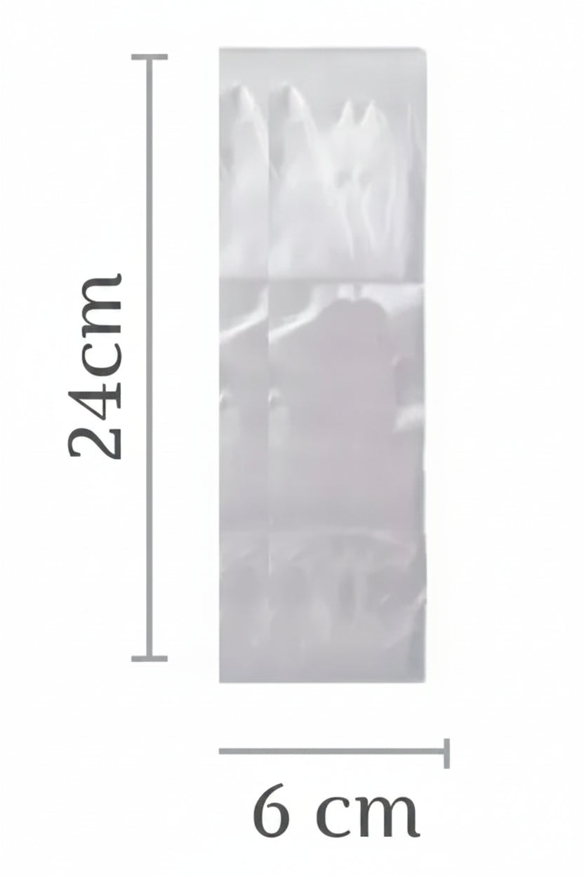 Plastic Bags for Cutlery, Popsicles or Ice Pops 4x24 cm - Pack of 100 Units