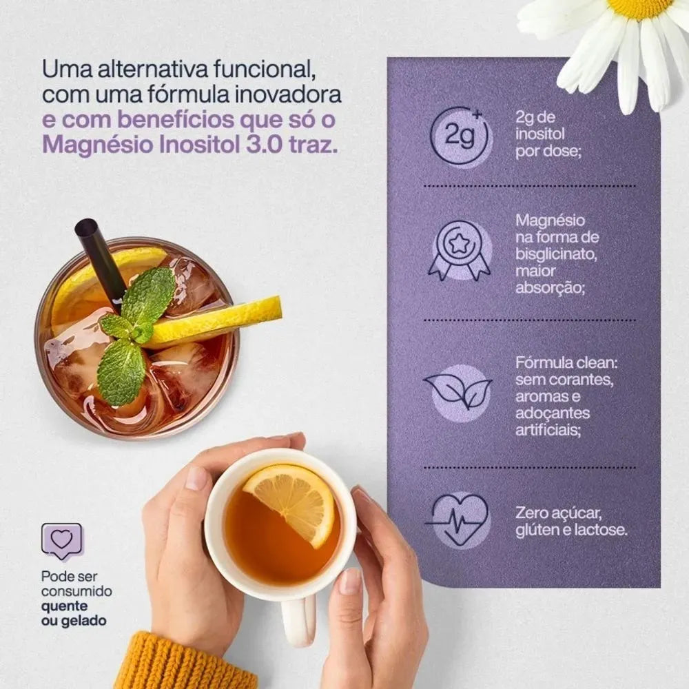 True Magnésio + Inositol Relief 3.0 Sachê - Camomila, Laranja e Lavanda (3x7g)