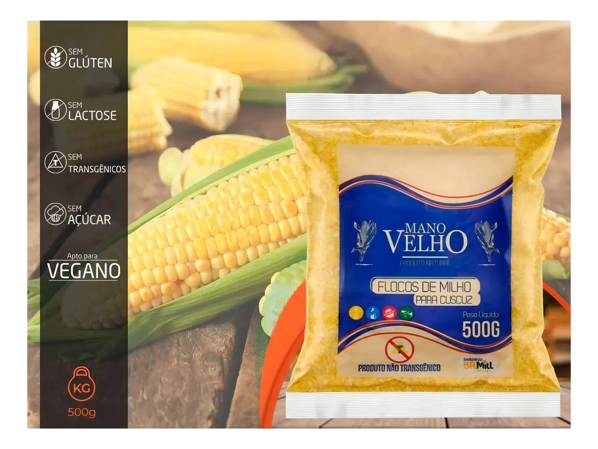 Farinha de Milho Flocos para Cuscuz Mano Velho (500g)