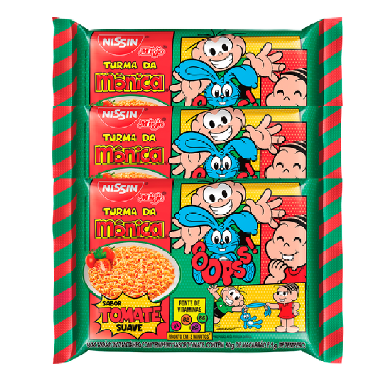 Nissin Instantâneo Turma da Mônica Sabor Tomate (3x85g)