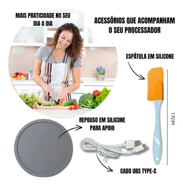 Mega Power Electric Garlic Crusher Processor 600ml Large