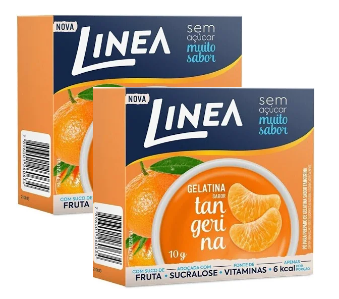 Linea Gelatinas em Pó com Suco de Fruta Sem Açúcar (2x10g) - Sabores: