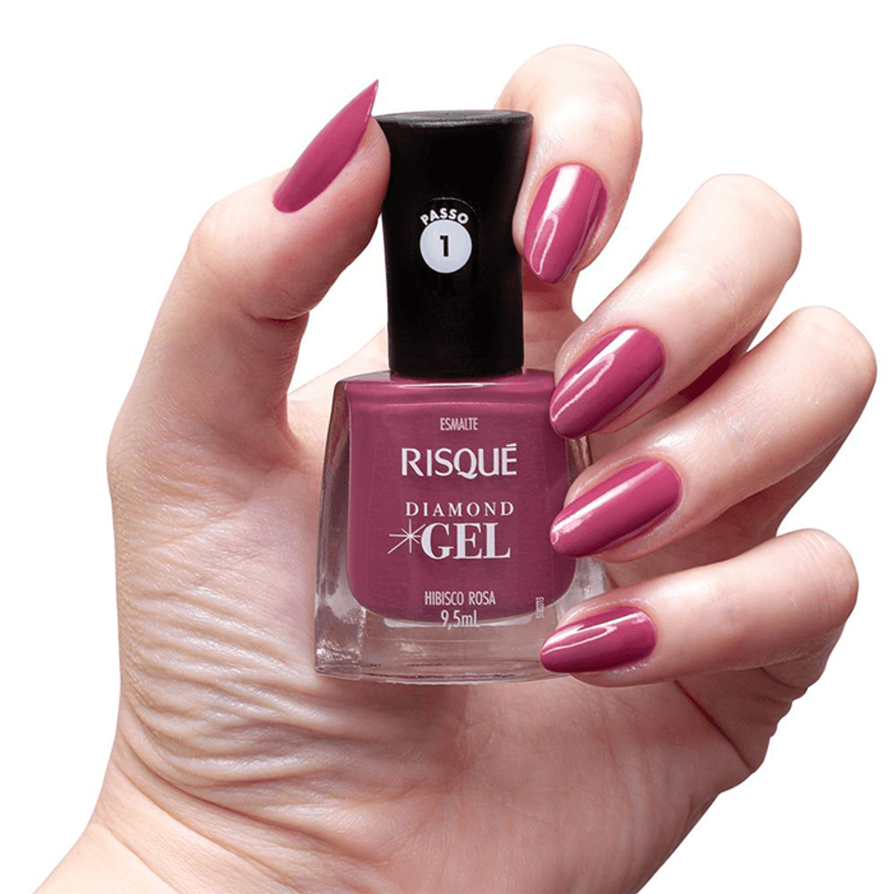 Esmalte Risqué Diamond Gel Hibisco Rosa 9,5ml