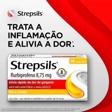 Strepsils 16 pastilhas Sabor Mel e Limão