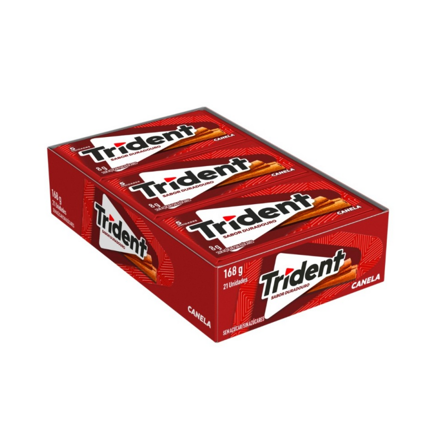 Trident Chiclete: Canela Sem Açúcar - 21x8g (168g)
