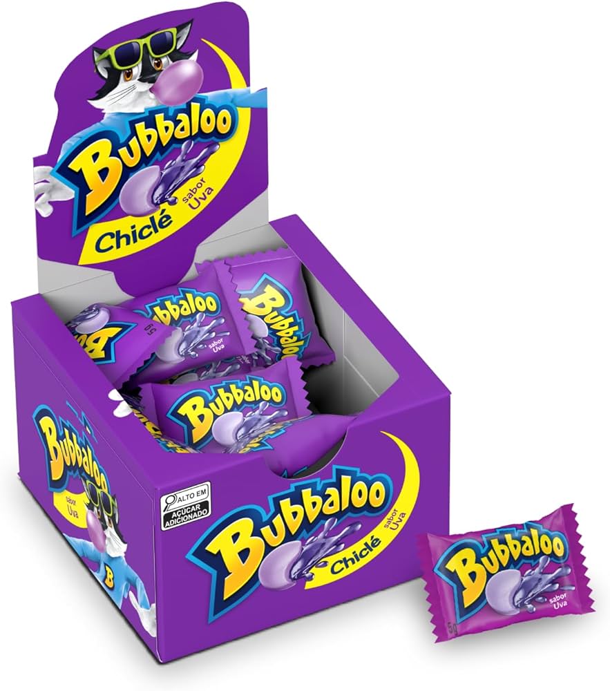 Bubbaloo Chiclete Uva Caixa 60 Unidades (300g)