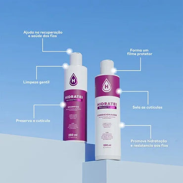 Hidratei Kit Reconstrução Shampoo 250ml + Condicionador 200ml (450ml)
