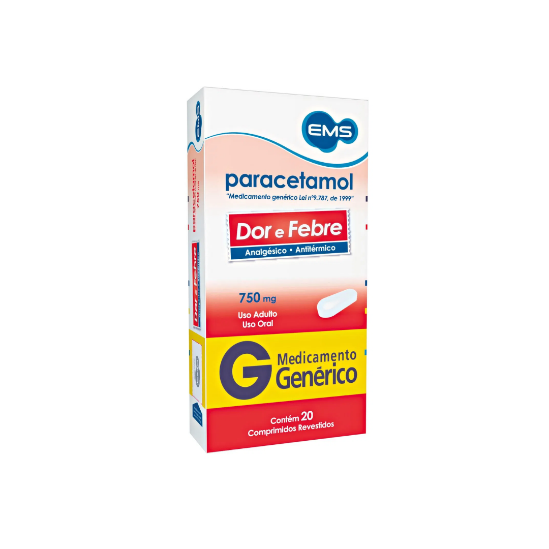 Paracetamol EMS 750 mg 20 comprimidos