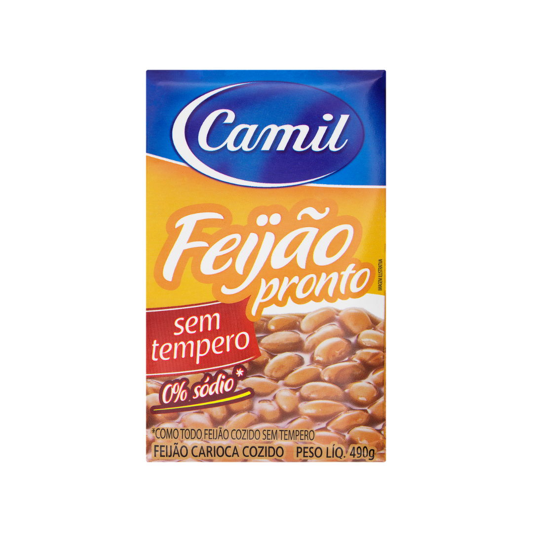 Camil Feijão Pronto Carioca Sem Tempero (490g)