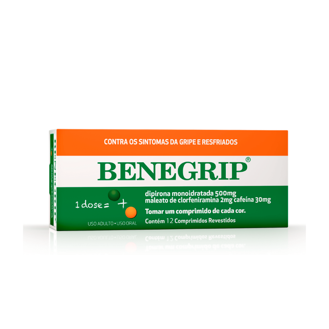 Benegrip 500 Mg + 30Mg + 2Mg 12 comprimidos (17g)
