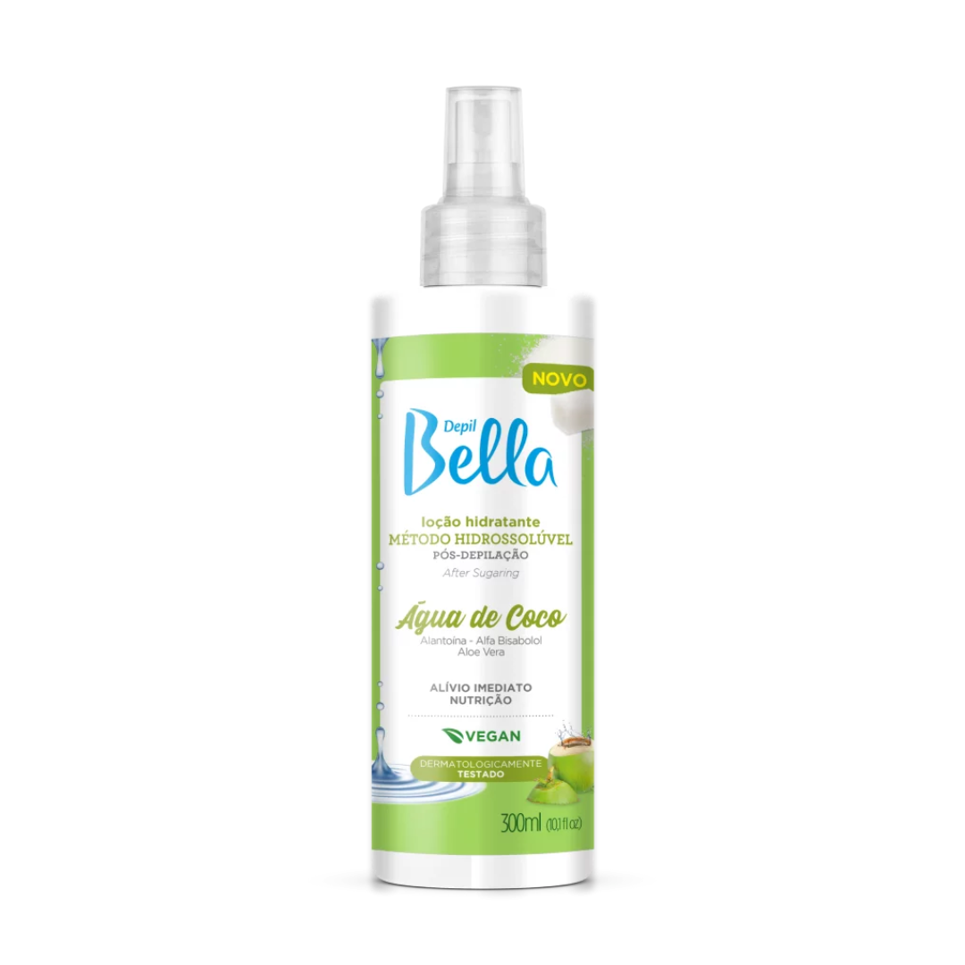Depil Bella Loção Hidratante Hidrassolúvel Pós Depilação Água de Coco (300ml)