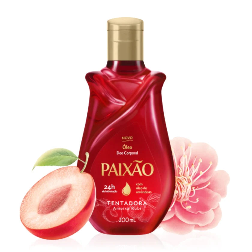 Paixão Óleo Deo Corporal Tentadora Ameixa Rubi (200ml)