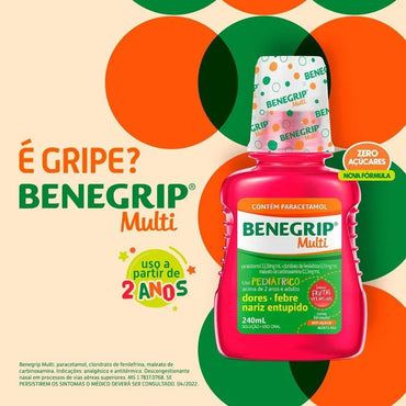Benegrip Antigripal Pediátrico Multi Sabor Frutas Vermelhas (240ml)