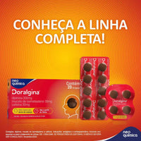 Doralgina Dipirona Sódica 300mg + Isometepteno 30mg + Cafeína 30mg 20 comprimidos