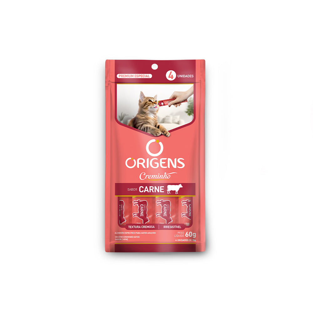 Snack Origens Creminho Sabor Carne para Gatos (2x60g)
