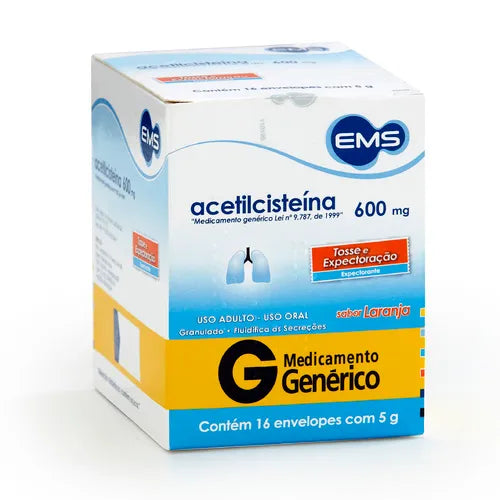 Acetilcisteína EMS 600mg Granulado Sabor Laranja (16x5g | 80g)