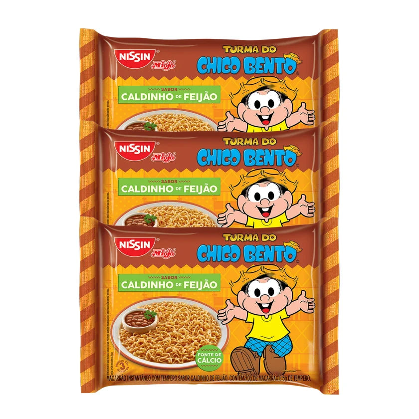 Nissin Instantâneo Turma do Chico Bento Sabor Caldinho De Feijão (3x75g)