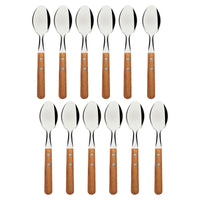 Conjunto de Colheres de Mesa Tramontina Dynamic com Lâminas em Aço Inox e Cabos de Madeira Natural 12 Peças  480 g
