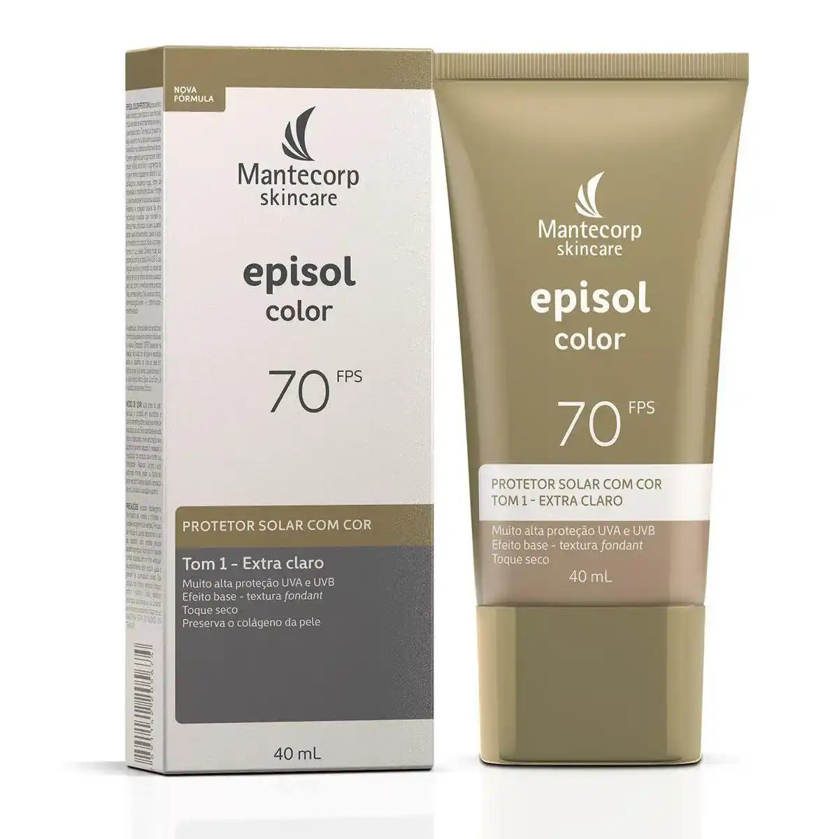 Episol Protetor Solar Fps 70 Com Cor Tom 1 Color Extra Claro (40ml)