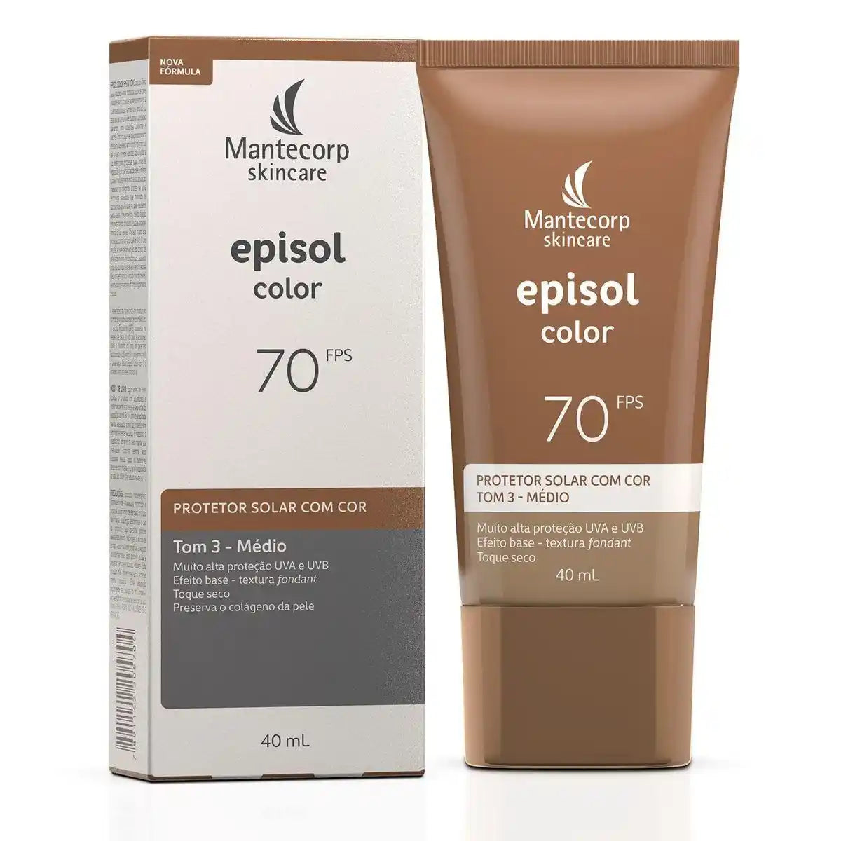 Episol Protetor Solar Facial Color Fps 70 Tom 3 Médio (40ml)