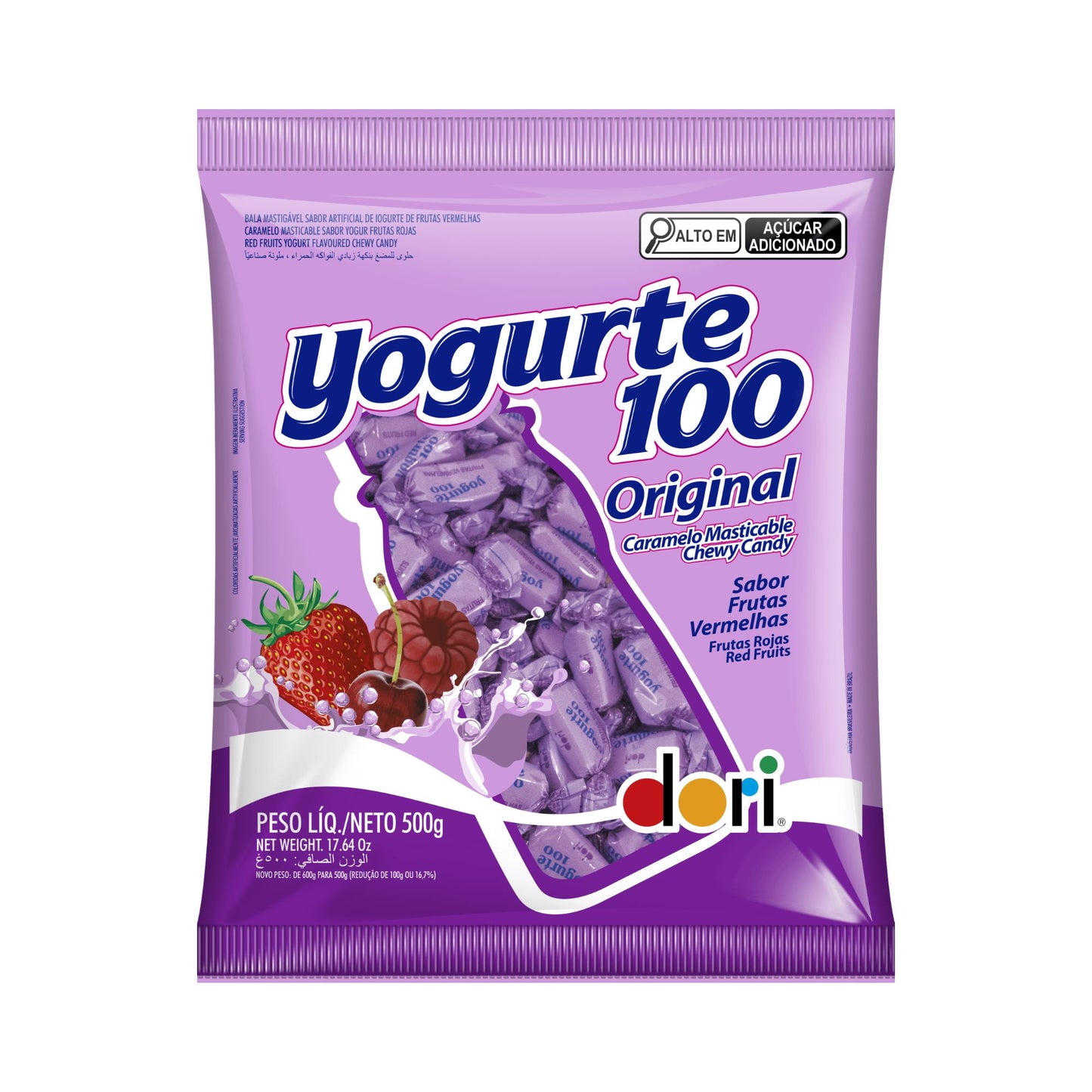 Bala Dori Yogurte 100 Frutas Vermelhas (600g)