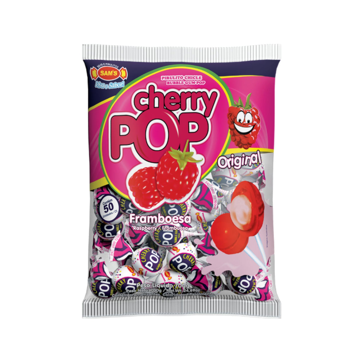 Cherry Pop Pirulito Chicle (700g)
