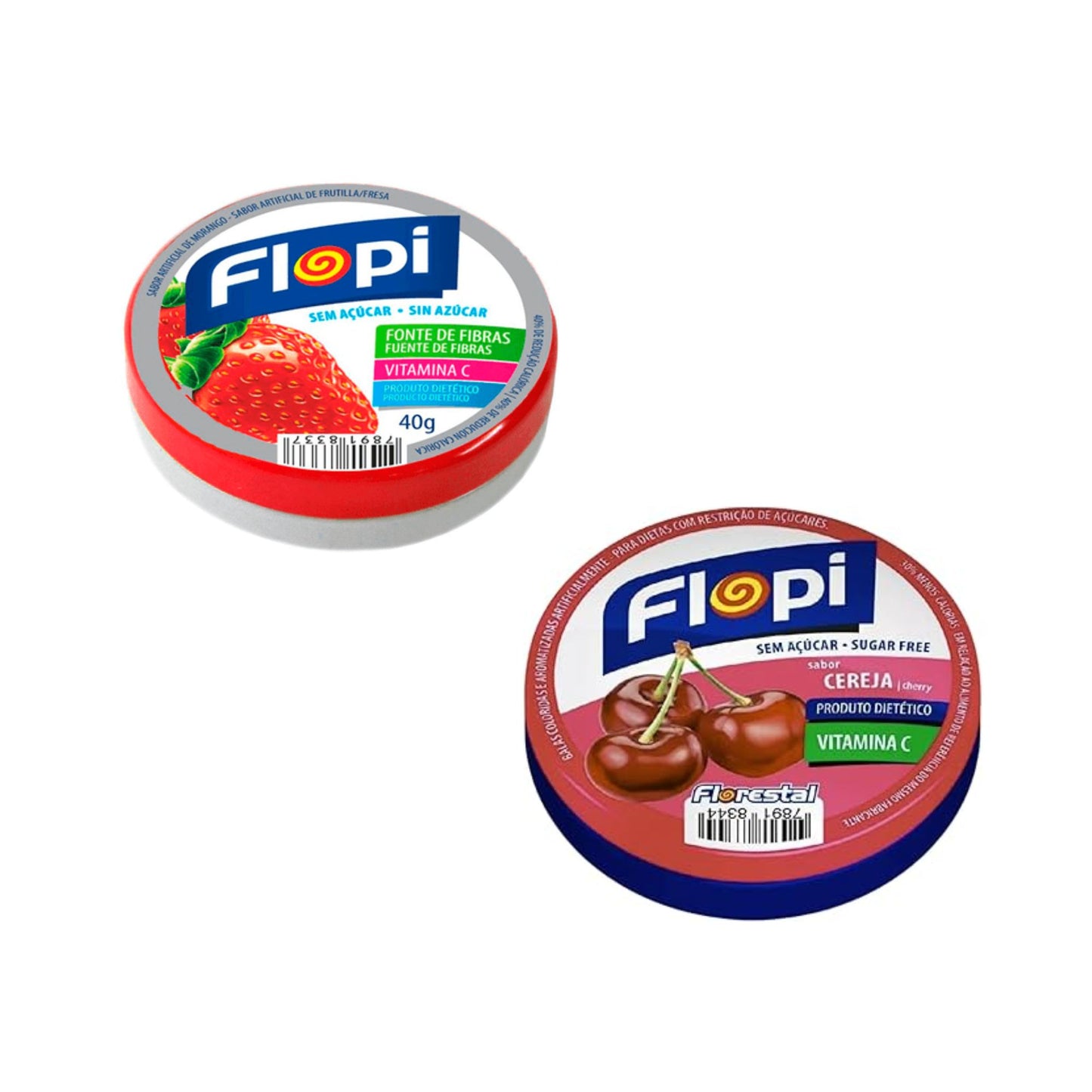 Bala Diet Sem Açúcar Sortida Flopi (2x40g)