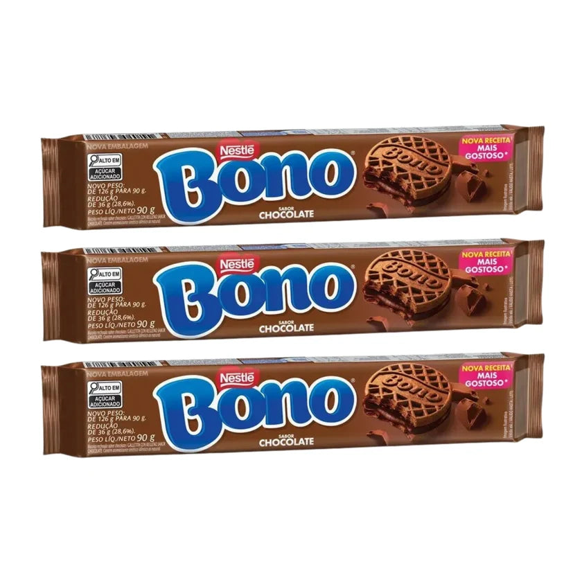 Nestlé Bono Biscoito com Recheio Chocolate (3x90g)